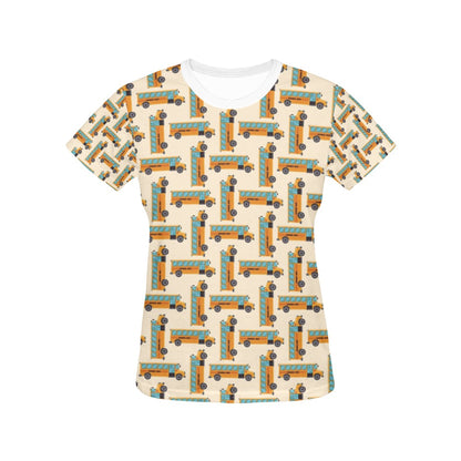School Bus Print Design LKS305 Women's  T-shirt