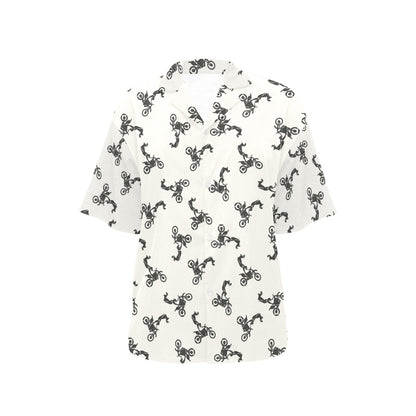 Motocross Pattern Print Design 03 Women's Hawaiian Shirt