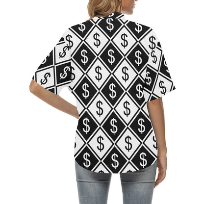 Money Pattern Print Design 04 Women's Hawaiian Shirt
