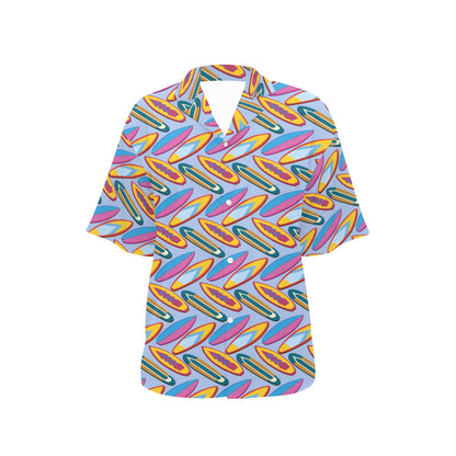 Surfboard Pattern Print Design LKS303 Women's Hawaiian Shirt