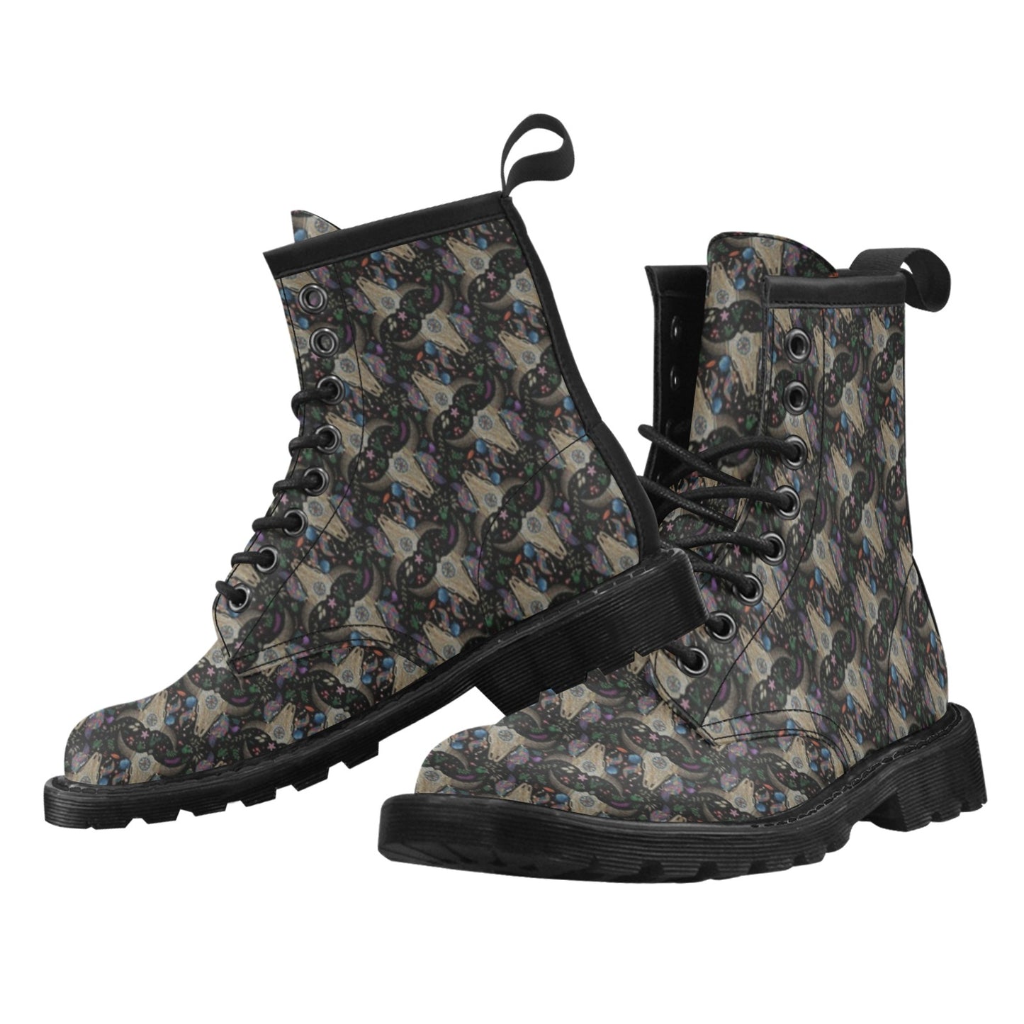 Buffalo Head Print Design LKS401 Women's Boots