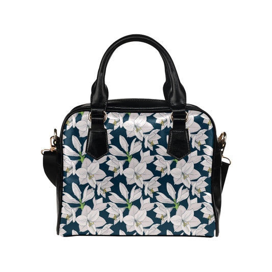Amaryllis Pattern Print Design 01 Shoulder Handbag