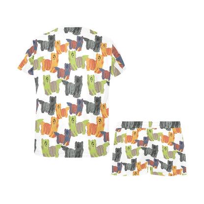 Skye Terriers Print Design LKS301 Women's Short Pajama Set