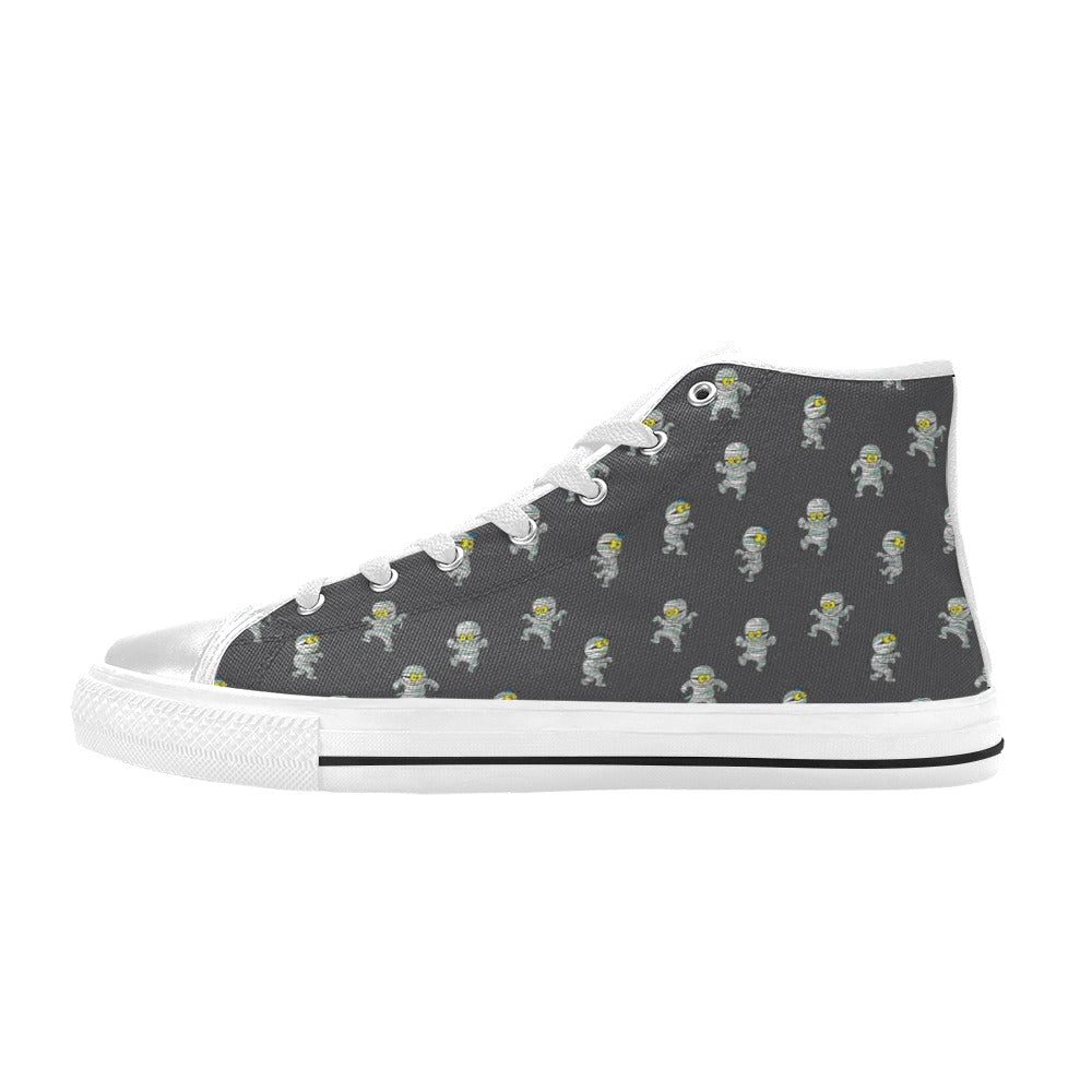 Mummy Print Design LKS305 High Top Women's White Shoes