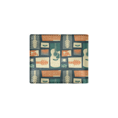 Acoustic Guitar Pattern Print Design 02 Men's ID Card Wallet