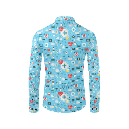 Medical Pattern Print Design 06 Men's Long Sleeve Shirt