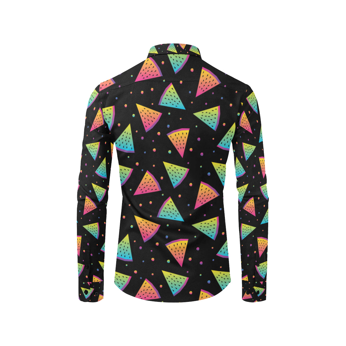 Rainbow Watermelon Pattern Print Design A04 Men's Long Sleeve Shirt
