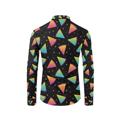 Rainbow Watermelon Pattern Print Design A04 Men's Long Sleeve Shirt