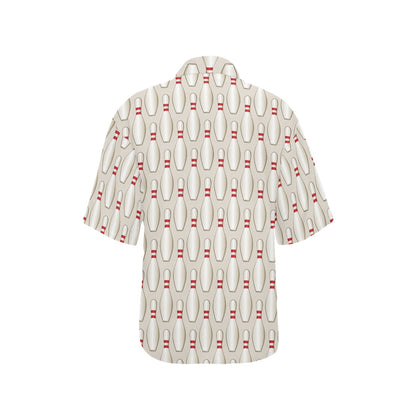 Bowling Pin Pattern Print Design 01 Women's Hawaiian Shirt
