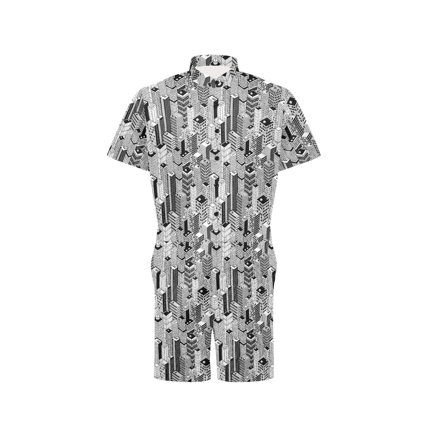 City  Pattern Print Design 02 Men's Romper