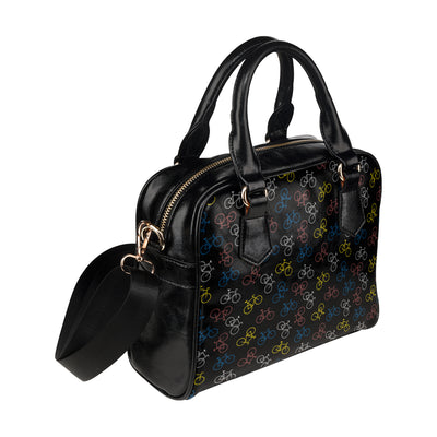 Bicycle Pattern Print Design 03 Shoulder Handbag