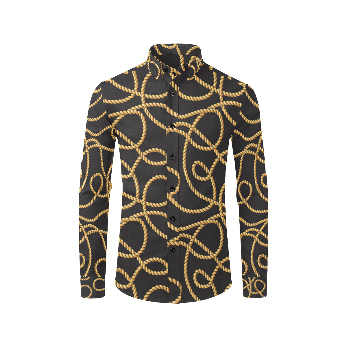 Rope Pattern Print Design A04 Men's Long Sleeve Shirt