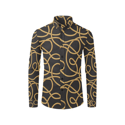 Rope Pattern Print Design A04 Men's Long Sleeve Shirt