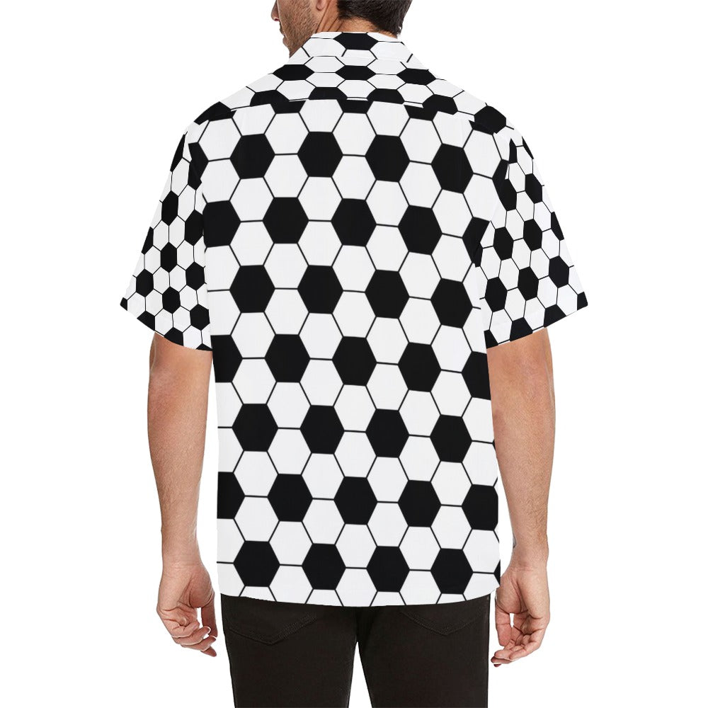 Soccer Ball Texture Print Design LKS303 Men's Hawaiian Shirt