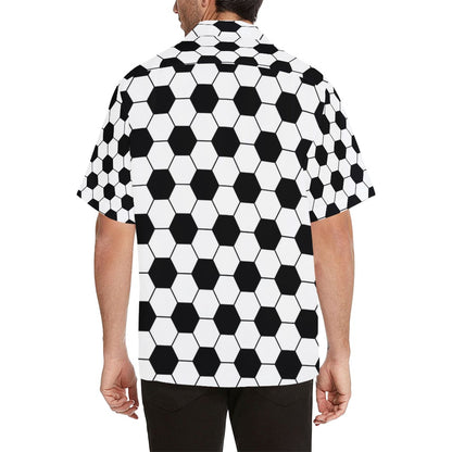 Soccer Ball Texture Print Design LKS303 Men's Hawaiian Shirt