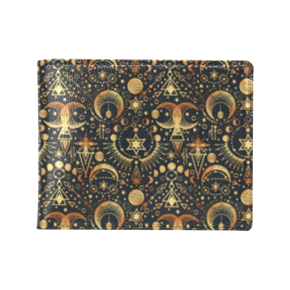 Sun Moon Print Design LKS308 Men's ID Card Wallet