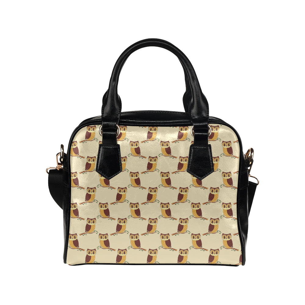 Owl Pattern Print Design A07 Shoulder Handbag