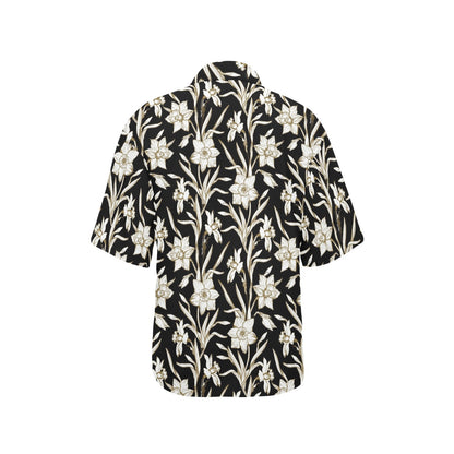 Daffodils Pattern Print Design DF06 Women's Hawaiian Shirt