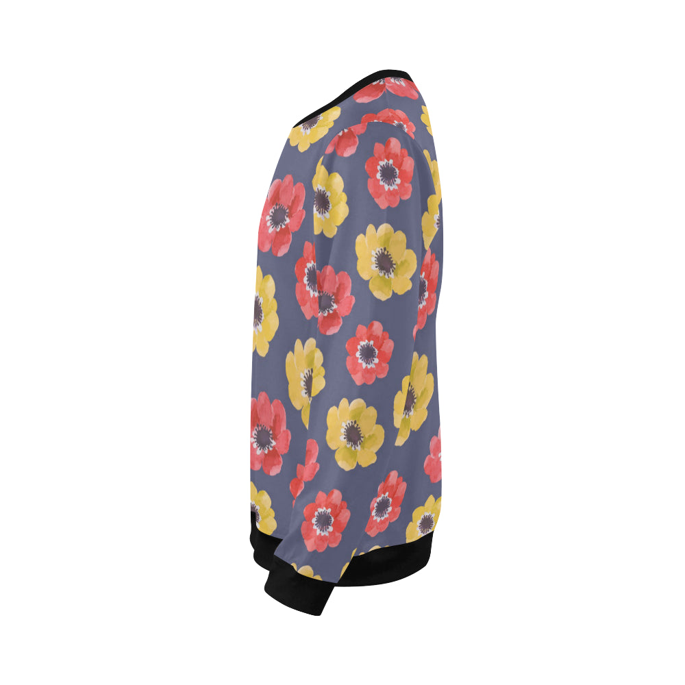 Anemone Pattern Print Design AM010 Men Long Sleeve Sweatshirt