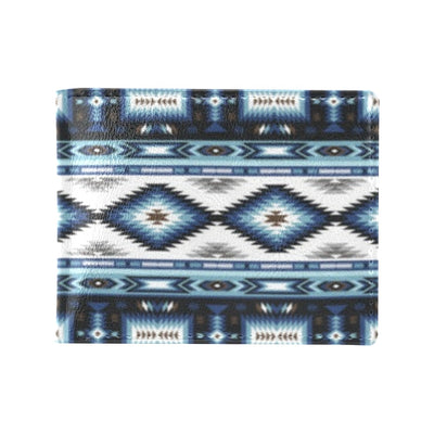 Navajo Dark Blue Print Pattern Men's ID Card Wallet