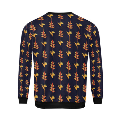 Heliconia Pattern Print Design HL06 Men Long Sleeve Sweatshirt