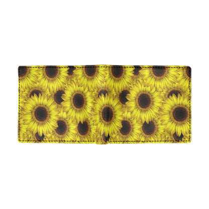 Sunflower Pattern Print Design SF011 Men's ID Card Wallet