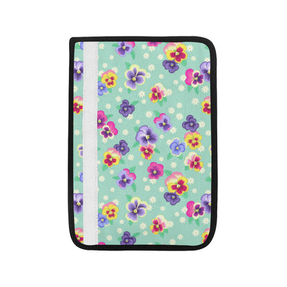 Pansy Pattern Print Design PS08 Car Seat Belt Cover
