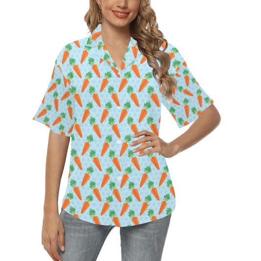 Carrot Pattern Print Design 01 Women's Hawaiian Shirt