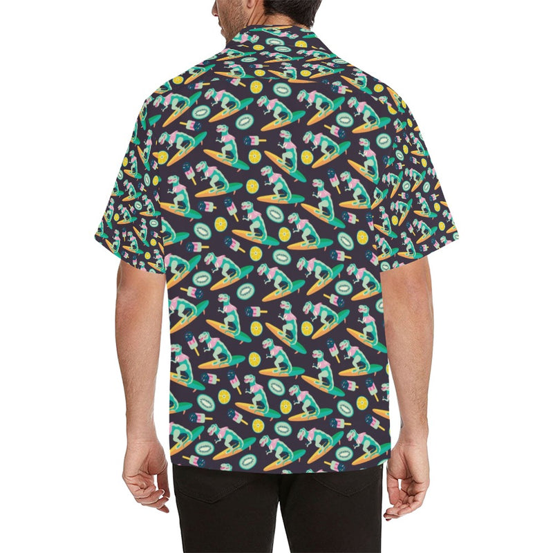 Surfboard T Rex Print Design LKS301 Men's Hawaiian Shirt