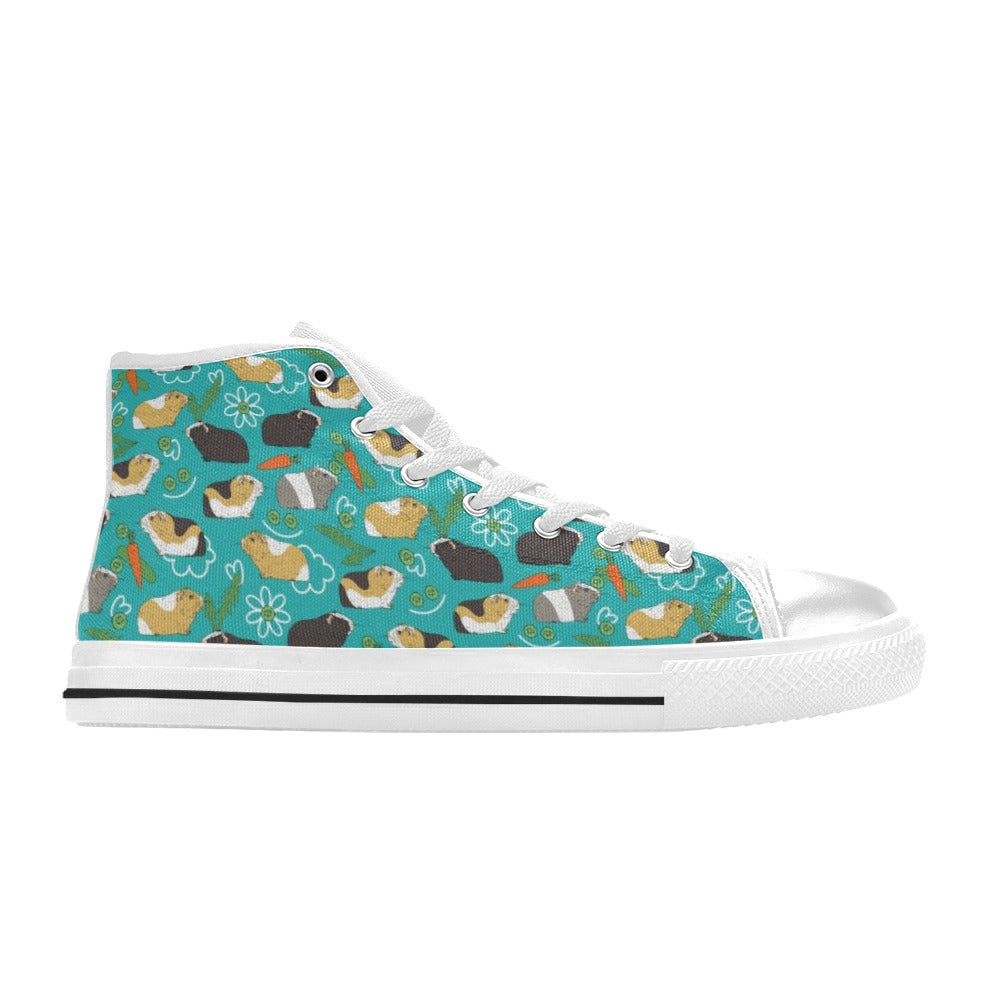 Guinea Pig Print Design LKS402 High Top Women's White Shoes