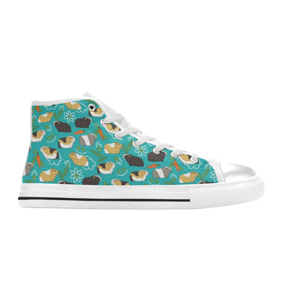 Guinea Pig Print Design LKS402 High Top Women's White Shoes