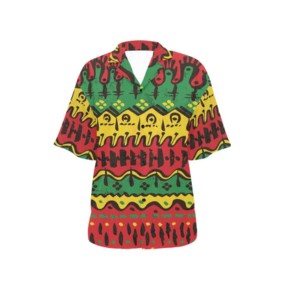 Rasta Pattern Print Design A01 Women's Hawaiian Shirt