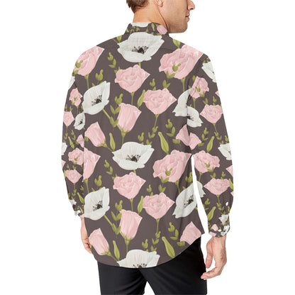 Anemone Pattern Print Design AM011 Men's Long Sleeve Shirt