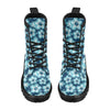 Blue Hibiscus Pattern Print Design HB011 Women's Boots