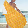 Honey Bee Honeycomb Print Design LKS3011 Beach Towel 32" x 71"