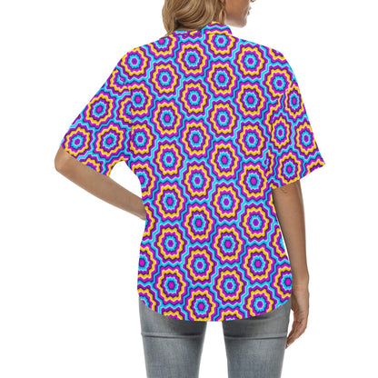 Optical illusion Techno Movement Women's Hawaiian Shirt