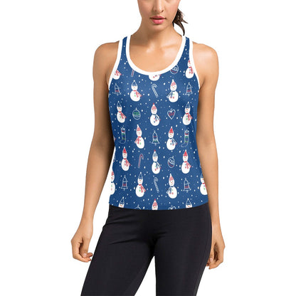 Snowman Print Design LKS306 Women's Racerback Tank Top
