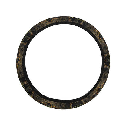 Buddha Pattern Print Design 03 Steering Wheel Cover with Elastic Edge