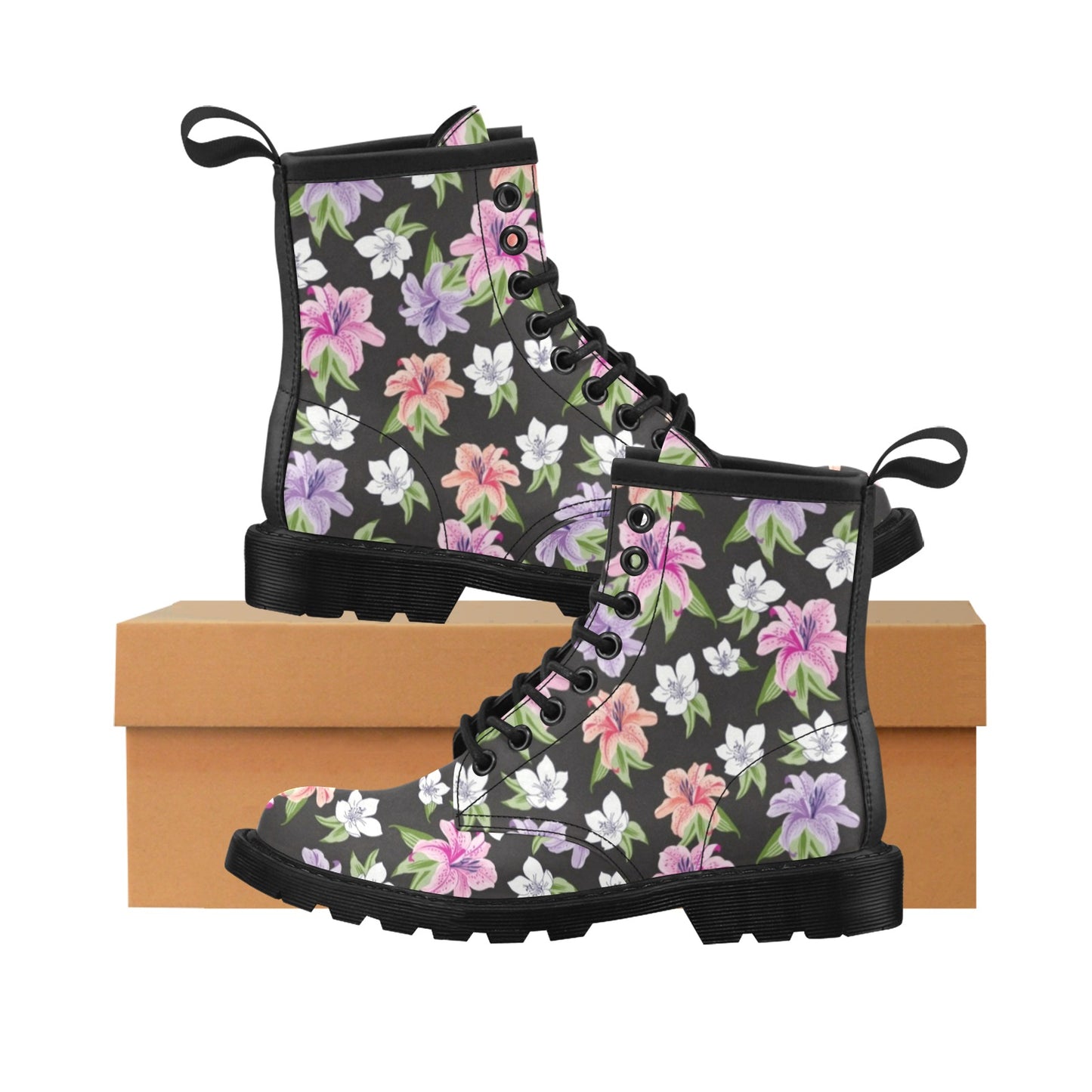 Lily Pattern Print Design LY02 Women's Boots