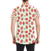 Strawberry Pattern Print Design SB07 Men's Short Sleeve Button Up Shirt