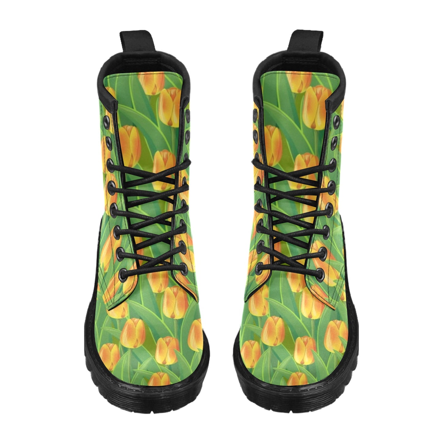 Tulip Orange Pattern Print Design TP07 Women's Boots