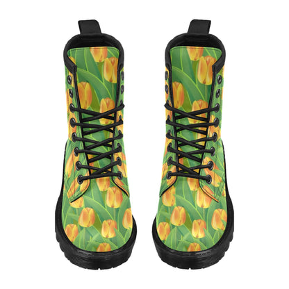 Tulip Orange Pattern Print Design TP07 Women's Boots
