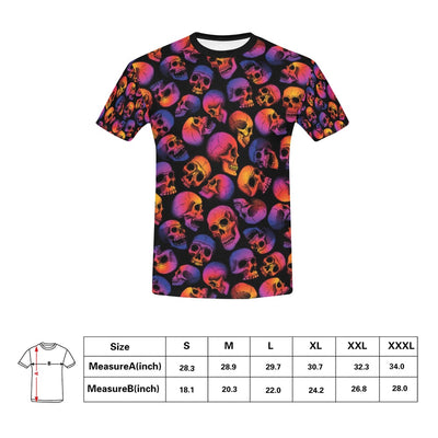 Skull Multicolor Print Design LKS3011 Men's All Over Print T-shirt