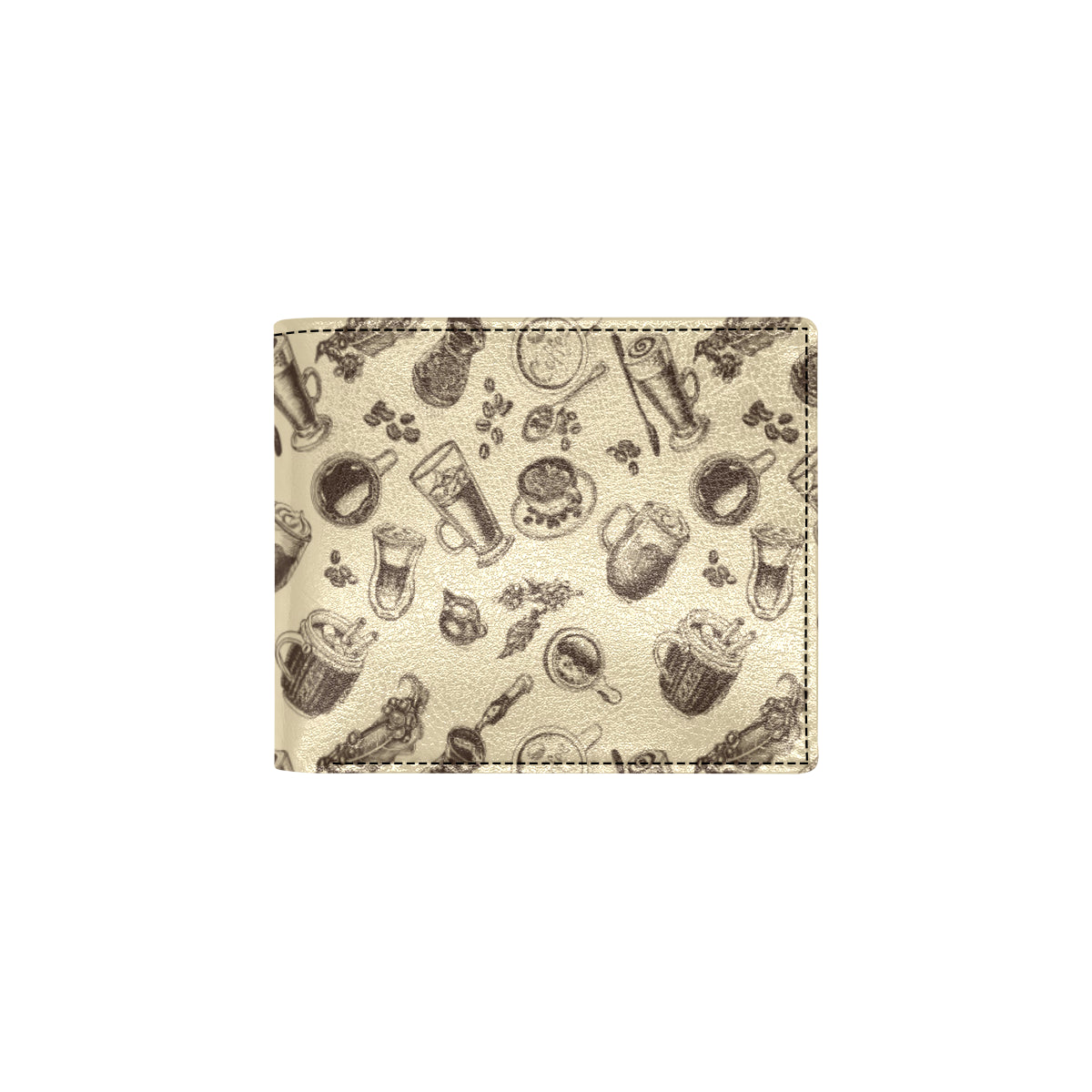 Coffee Pattern Print Design 05 Men's ID Card Wallet
