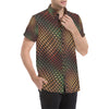 Snake Skin Colorful Print Men's Short Sleeve Button Up Shirt