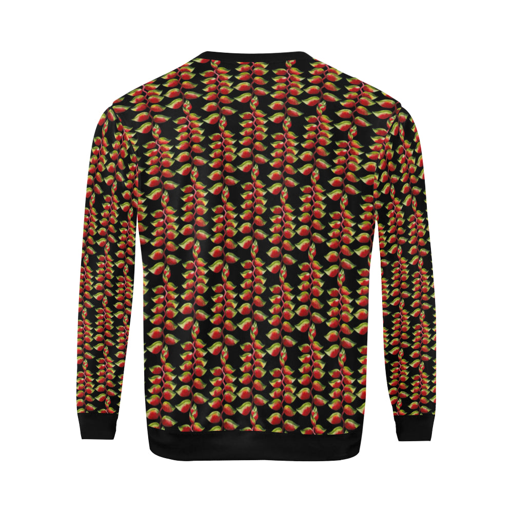 Heliconia Pattern Print Design HL05 Men Long Sleeve Sweatshirt
