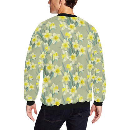 Daffodils Pattern Print Design DF01 Men Long Sleeve Sweatshirt