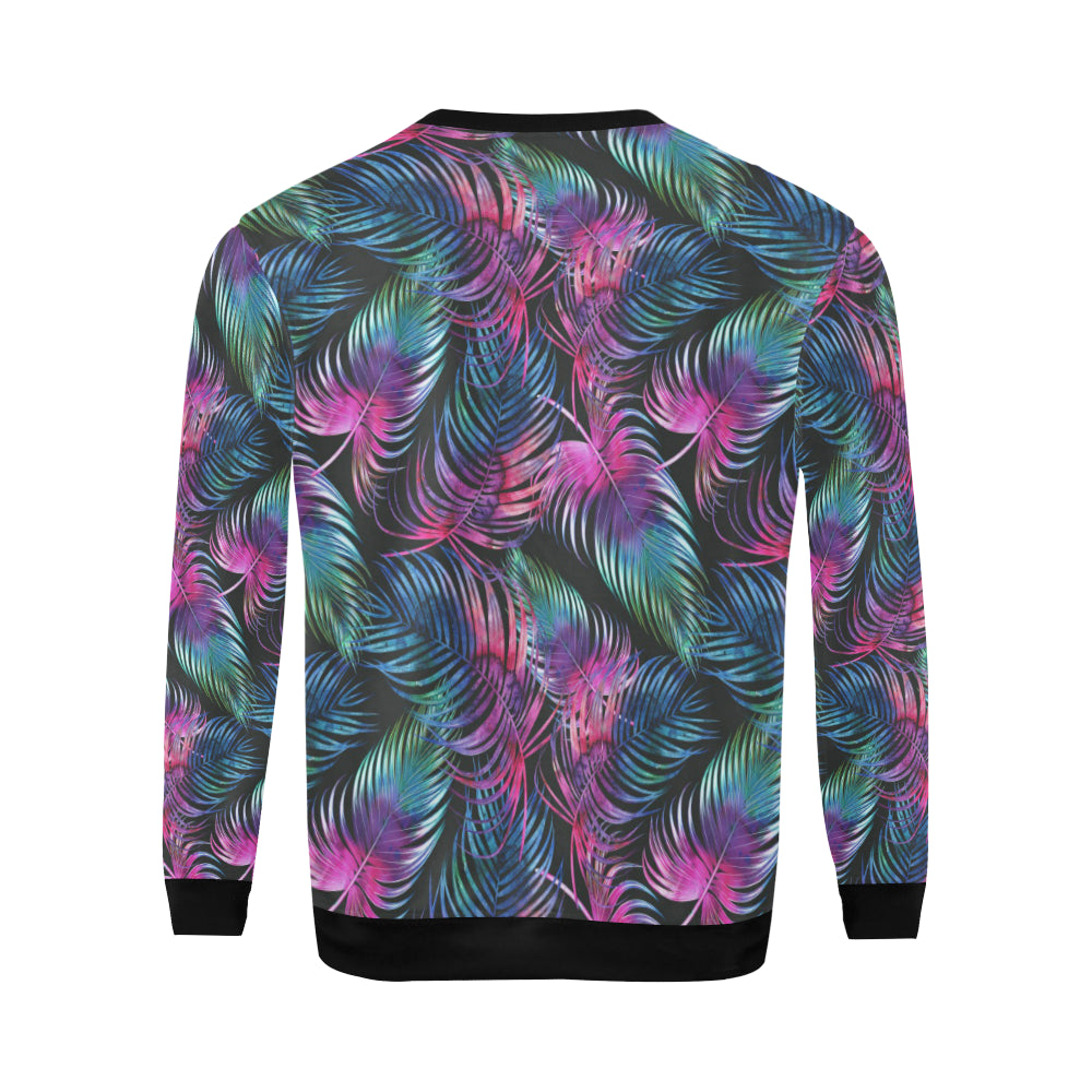 Palm Leaves Pattern Print Design PL010 Men Long Sleeve Sweatshirt