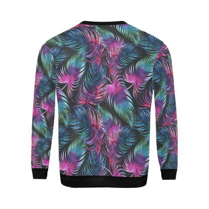 Palm Leaves Pattern Print Design PL010 Men Long Sleeve Sweatshirt