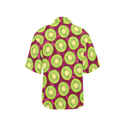 Kiwi Pattern Print Design KW05 Women's Hawaiian Shirt